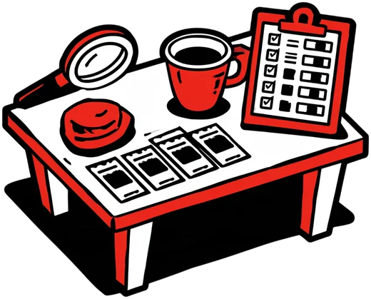 A desk where every coupon is checked by hand